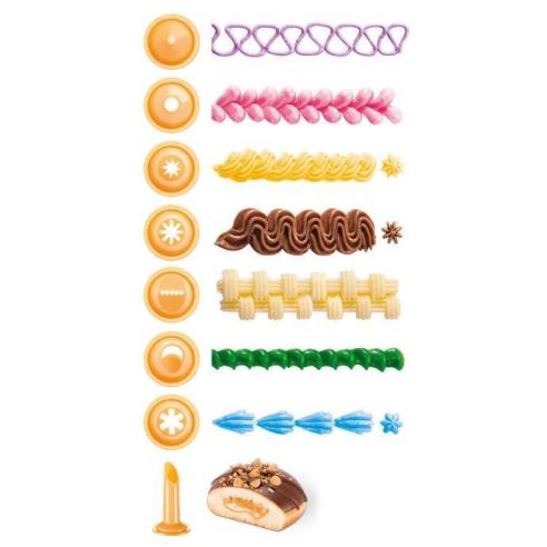 Tescoma - Siringa per Dolci con 8 Beccucci Linea Delicia