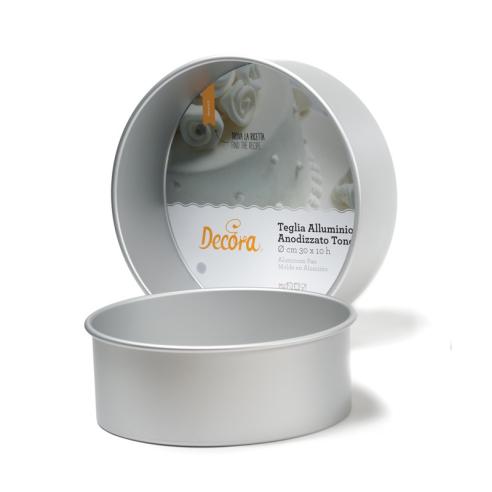 Stampo Decora - Teglia Tonda Professionale in Alluminio Anodizzato diametro 35 x 10 cm