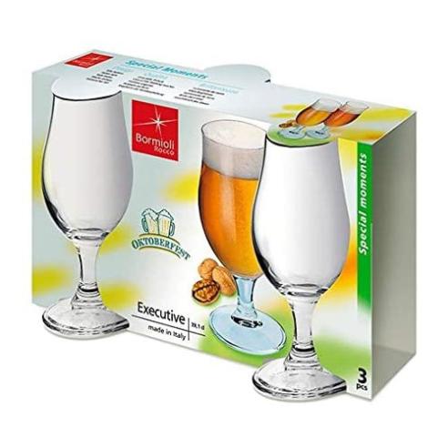 Boccali Bormioli - Set 3 Calici Birra in Vetro Executive da 26 cl